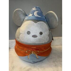 squishmallow Mickey Mouse Sorcerer Disney 100 Exclusive Silver Plush nwt